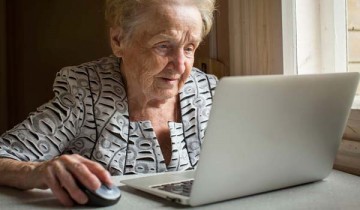 older person using a computer