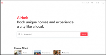 example search functionality from air bnb website