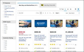 screenshot of best buy website