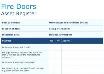 fire door safety asset register form