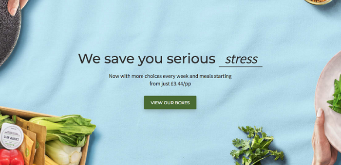 Hello Fresh - We you serious stress, view our boxes.