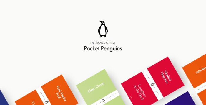 The homepage the Pocket Penguin website, which has white space surrounding the logo and text ‘Introducing Pocket Penguins’