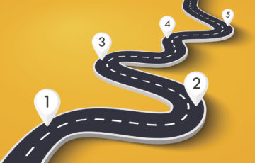 (Alt="Winding Road on a Colorful Background with Pin Pointers, to represent the research Journey")