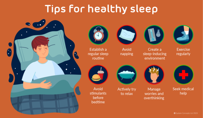 (alt=”Infographic; Tips for health sleep”)